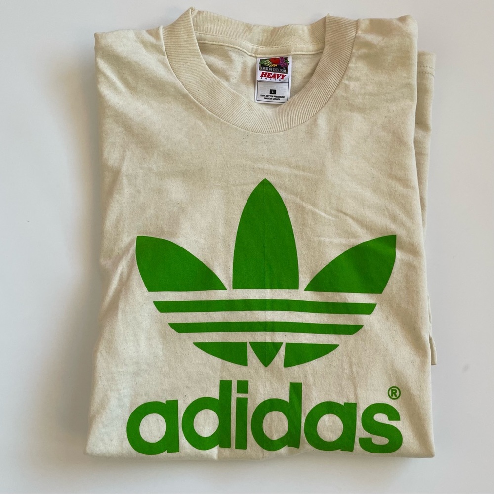 3/$25 Adidas Logo Shirt Yellow/Green Size L